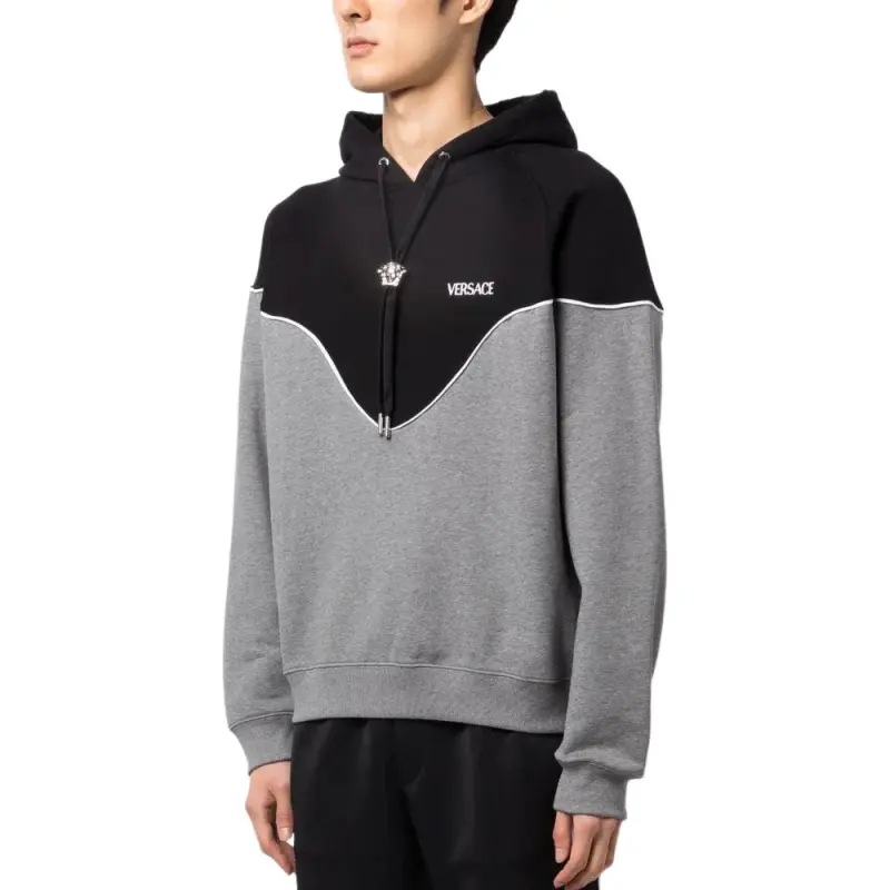 VERSACE Logo Embroidered Medusa Drawstring Hoodie-4