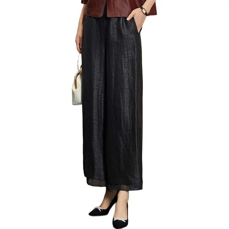 Yi Mengyuan Casual Pants Women's Black-2