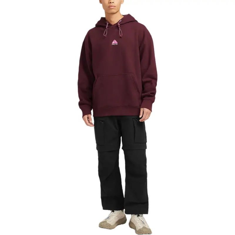 Nike ACG THERMA FIT Pullover Sweatshirt Men's Burgundy Red/Laser Fuchsia/Summit White-3