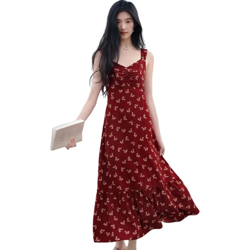XWI Slip Dresses Women's Red With Print-3
