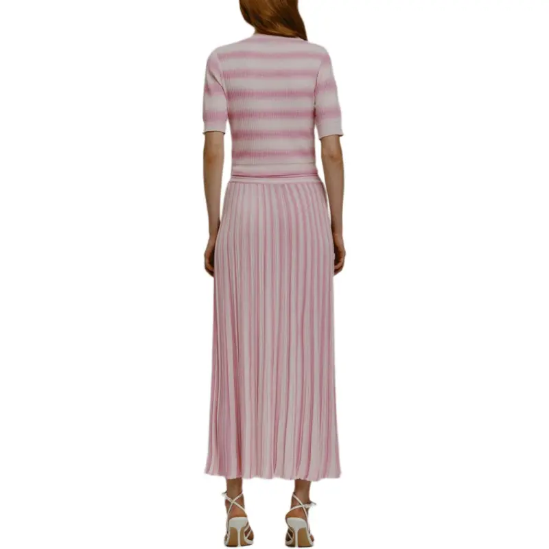 Antonino Valenti Casual Long Skirts Women's Bubble Gum Pink Red-1