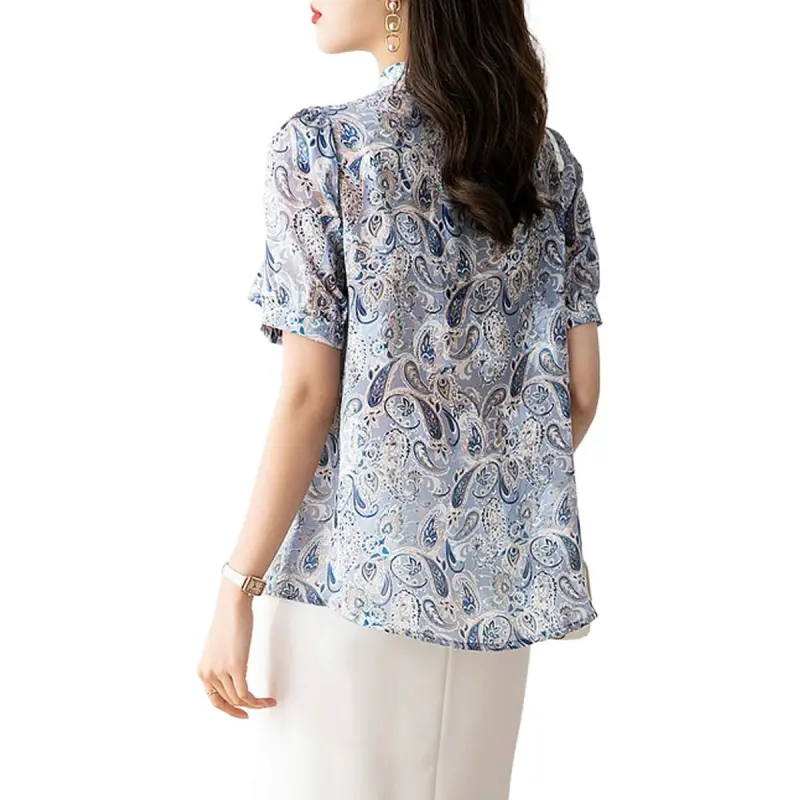 Like The Age Of Water Shirt Loose Fit Women's Blue-6