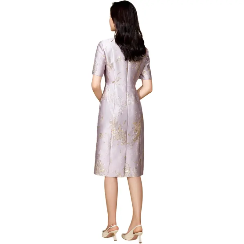 BBLLUUEE Short Sleeved Dress Women's Mist Purple-1