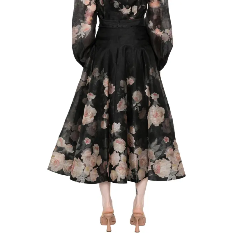 Zimmermann Crush Flared Midi Skirt-3