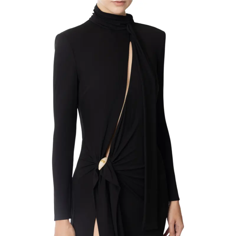 Elisabetta Franchi Long Sleeved Dresses Women's Black-2