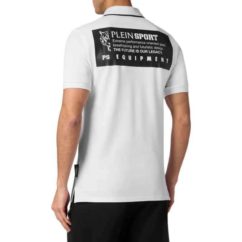 PLEIN SPORT Logo print Piqué Polo Shirt-2