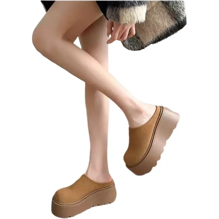 ALPLUME Women's Home Slippers Dark Brown Camel-7