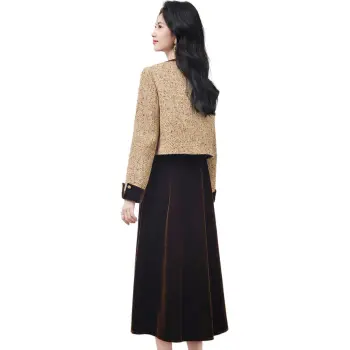 Like The Age Of Water Spring Fall Long Sleeved Dresses Loose Fit Women's Coffee