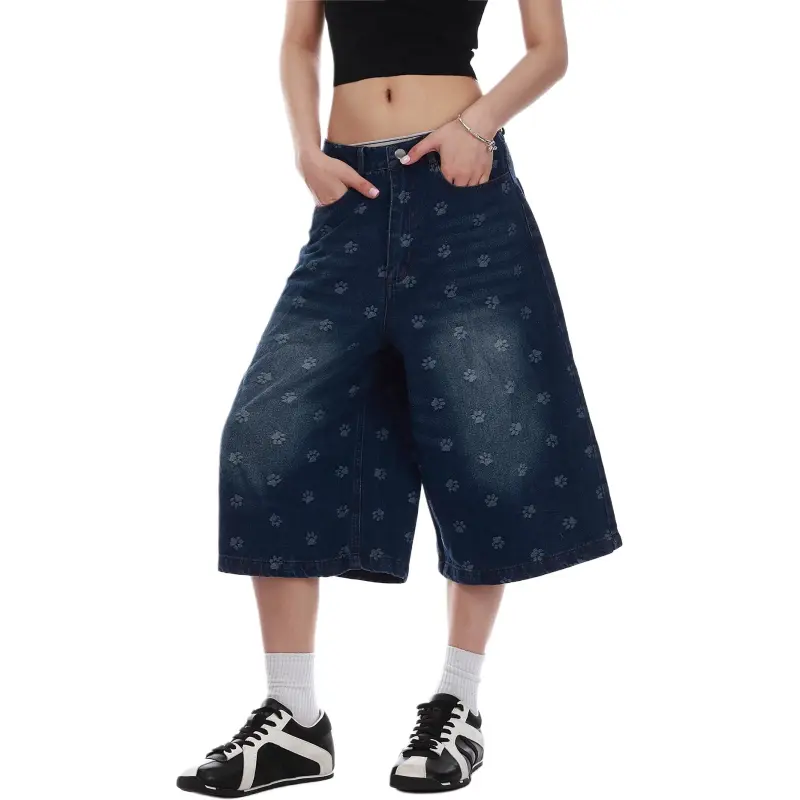 VINMUK Denim Shorts Unisex Dark Blue-4