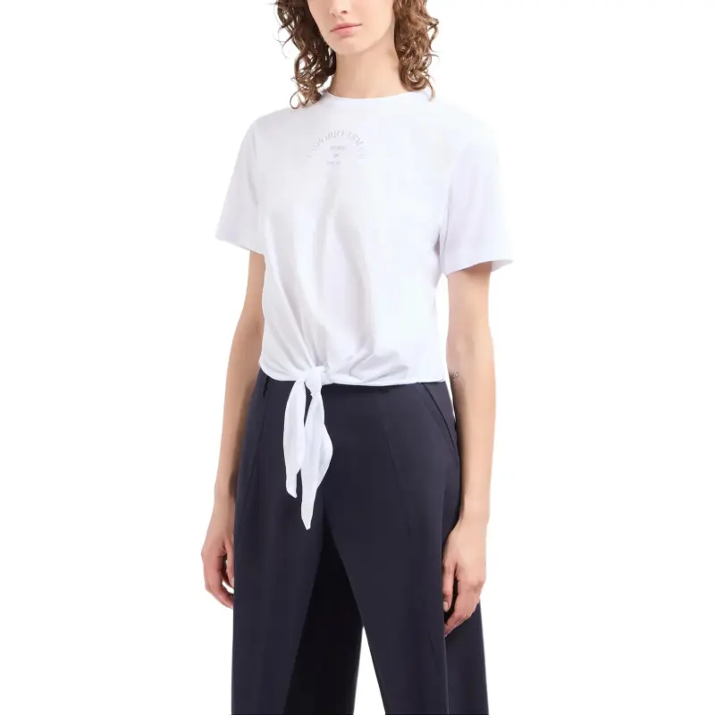 EMPORIO ARMANI Lightweight Jersey T shirt With Knot-1