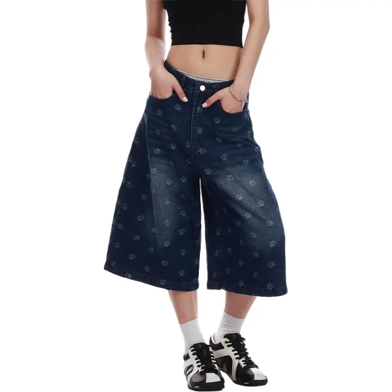 VINMUK Denim Shorts Unisex Dark Blue-5