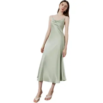 DPLAY Slip Dresses Women's Light Gray Green