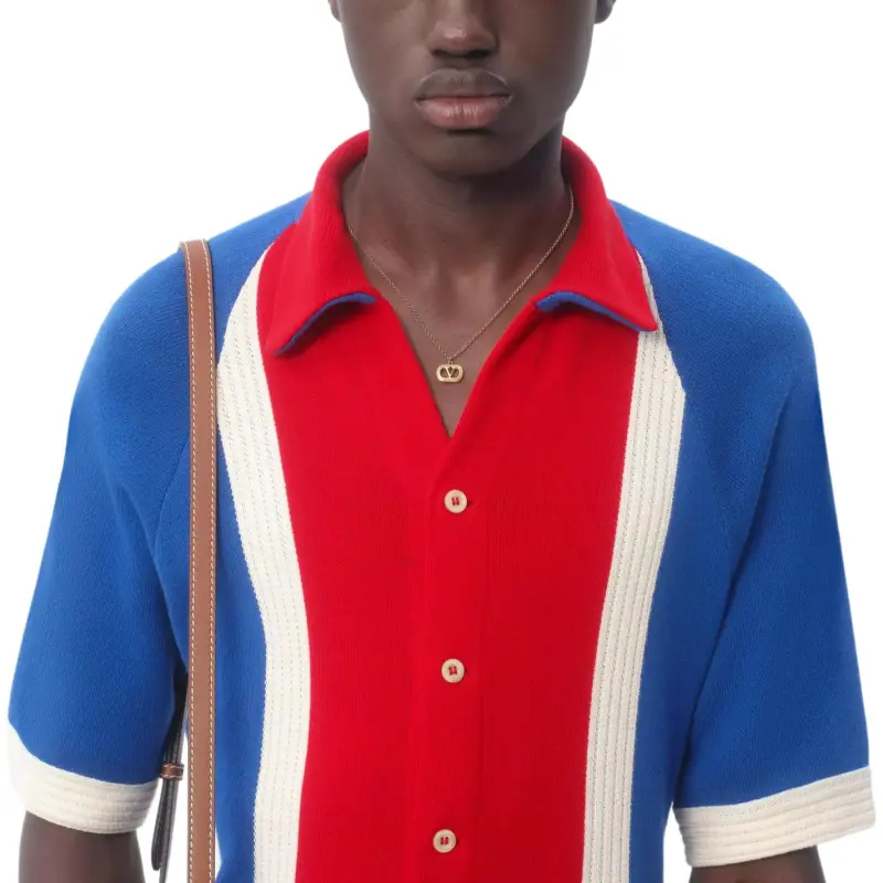 Valentino Color Block Button Up T Shirt-7