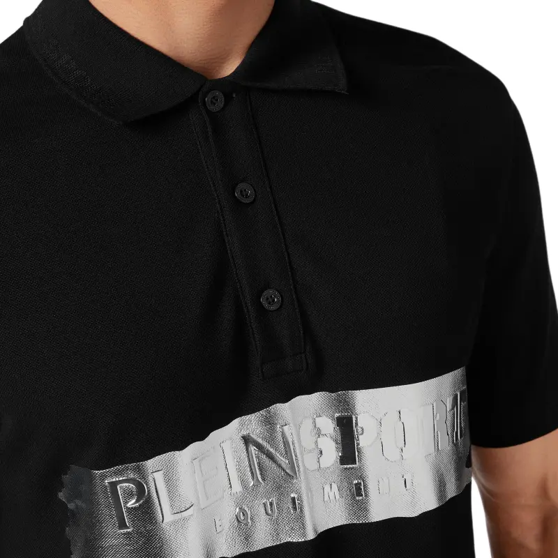 PLEIN SPORT Ss Silver Brush Cotton Polo Shirt-4