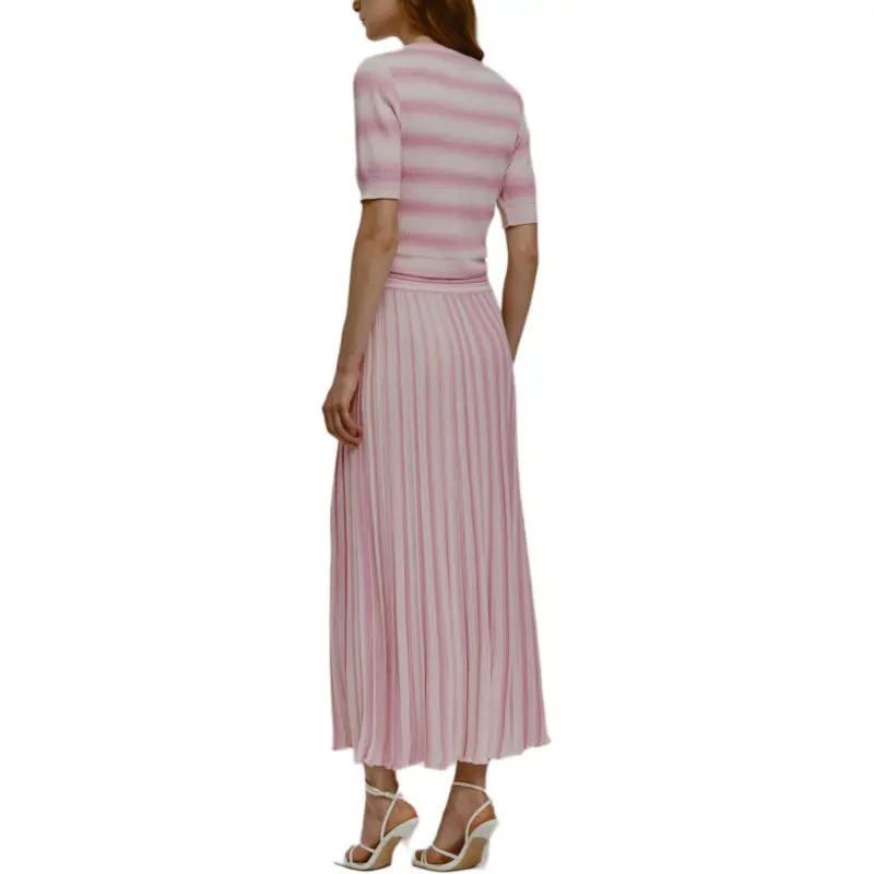 Antonino Valenti Casual Long Skirts Women's Bubble Gum Pink Red-2