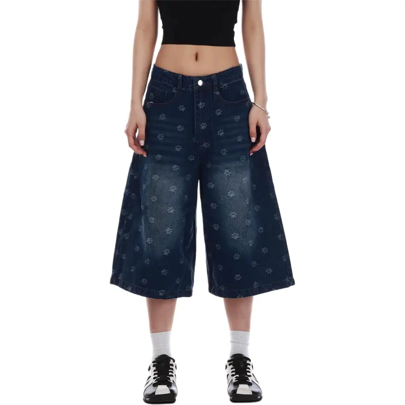 VINMUK Denim Shorts Unisex Dark Blue-2