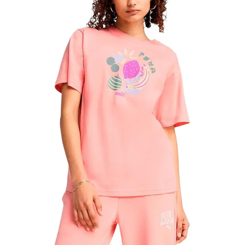PUMA GRAPHICSRELAXED T Shirt Women's Pink-2