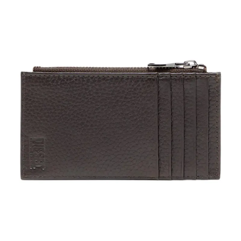DIESEL Cow Leather Card Holder Men's Dark Brown-1