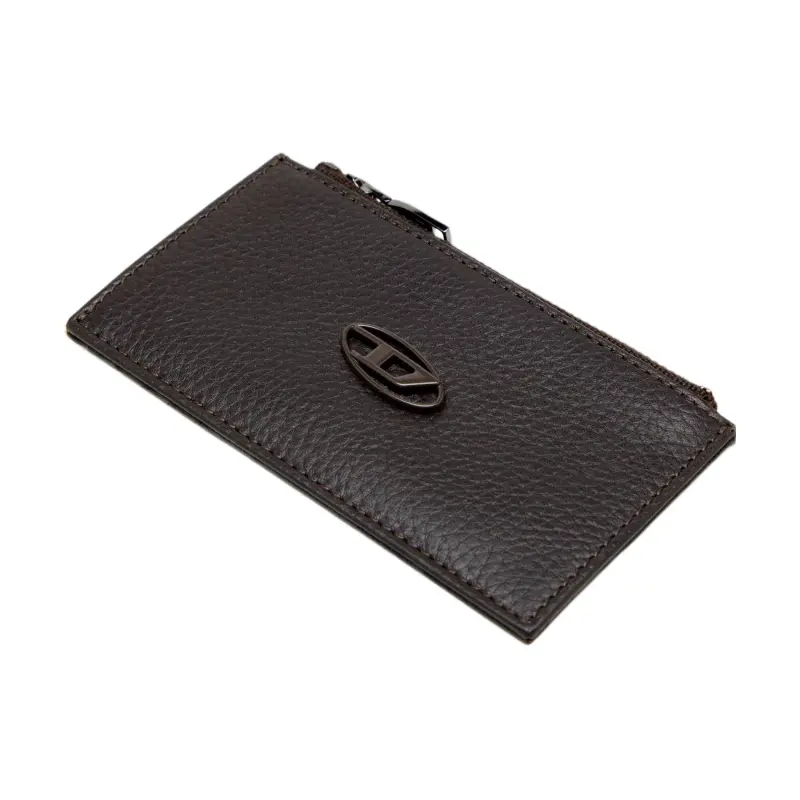DIESEL Cow Leather Card Holder Men's Dark Brown-2