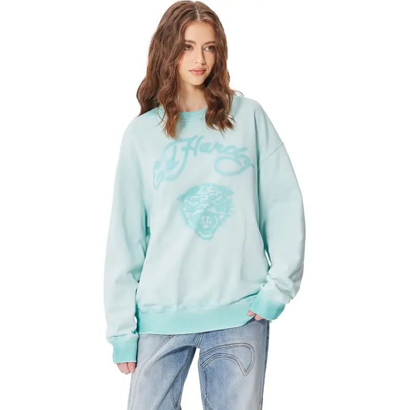 Ed Hardy SS25 Sweatshirt Women's Baby Blue-4