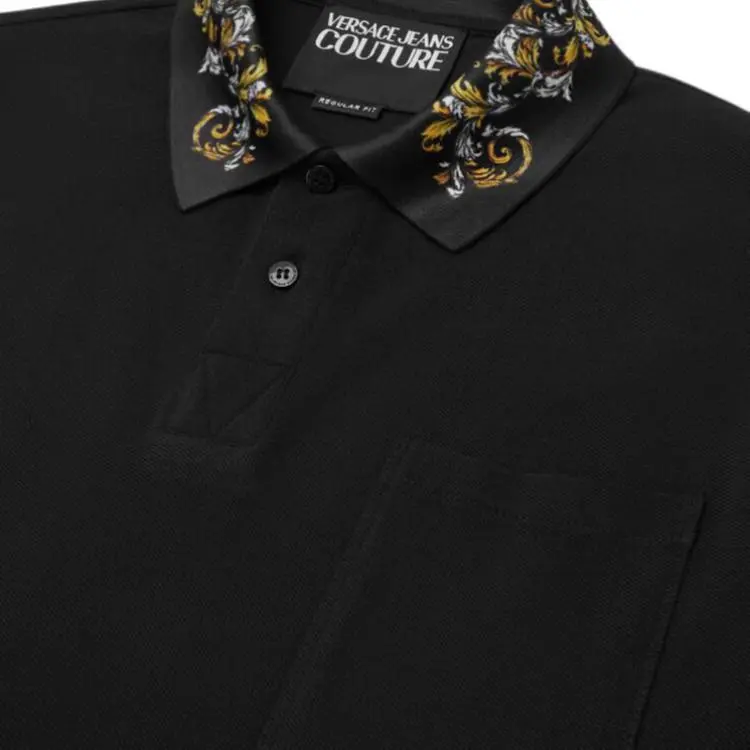 VERSACE Baroque Collar Polo Shirt-5
