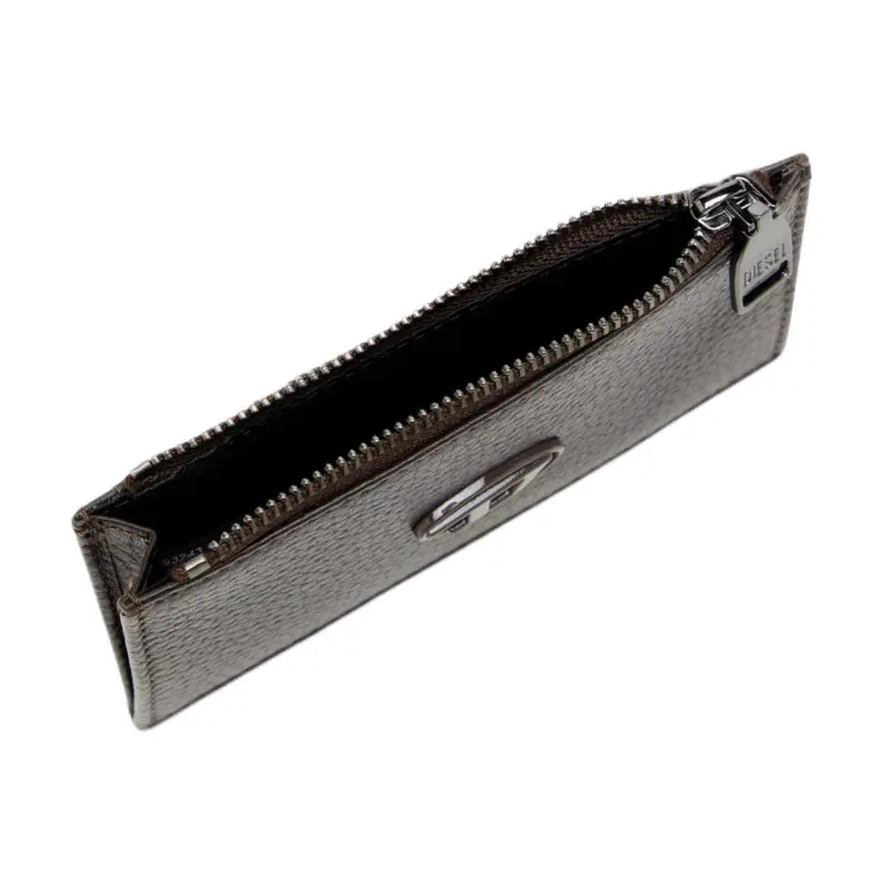DIESEL Cow Leather Card Holder Men's Dark Brown-3