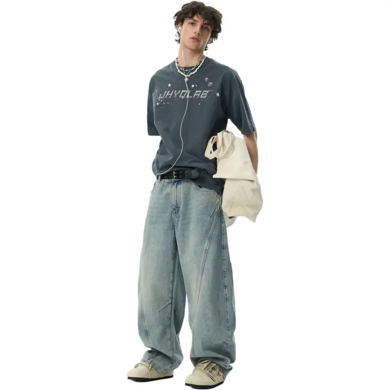JHYQ T Shirt Unisex Distressed Dark Gray-1