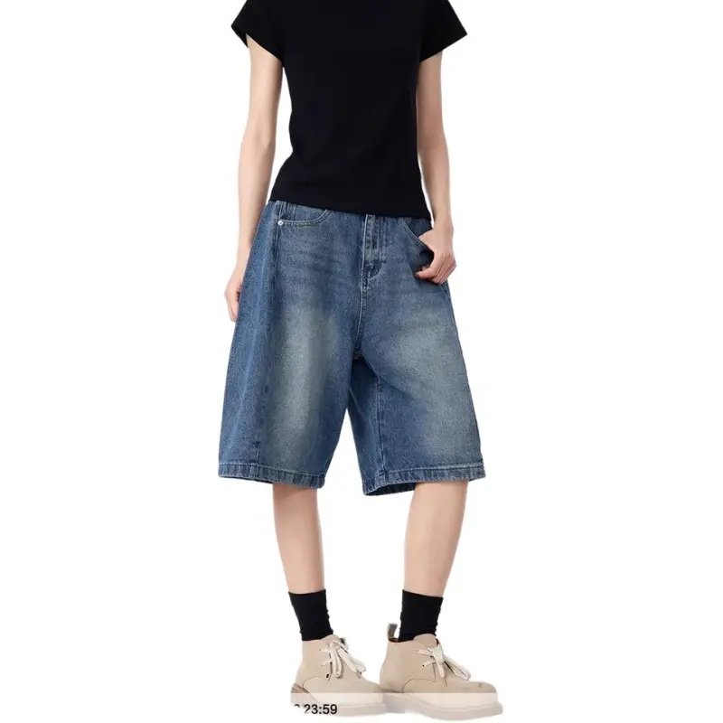 DAFK Denim Shorts Men Vintage Blue -4