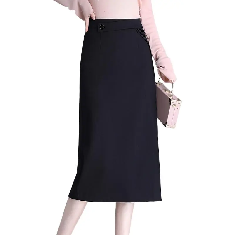 La Chapelle Casual Long Skirt Women's Black-2
