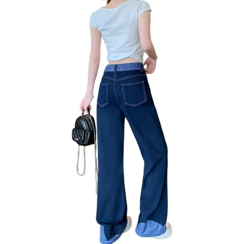 Flowers In Water Jeans Women's Blue-1
