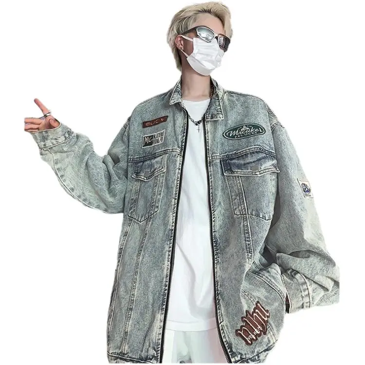 NEAR HERE Denim Jackets Unisex-44