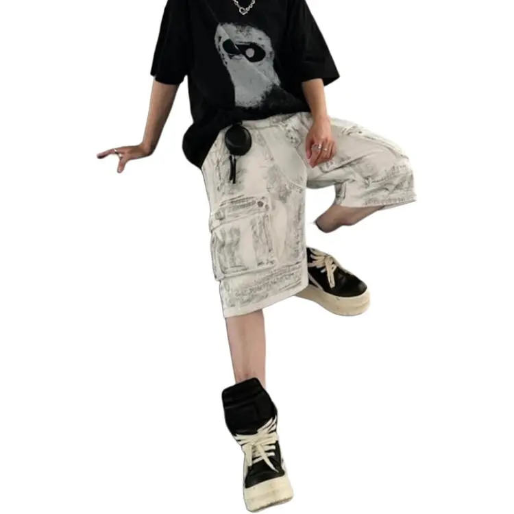 Weles Denim Shorts Unisex White-4