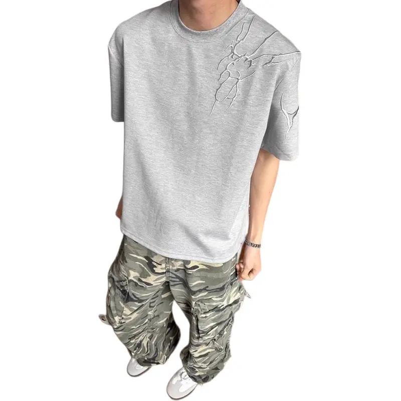 DUATOGE T Shirts Men Gray -4