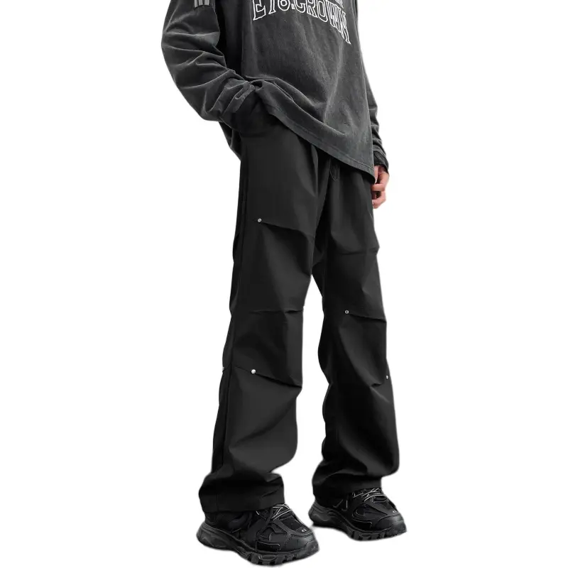 FASTFISH Casual Pants Unisex Black-4