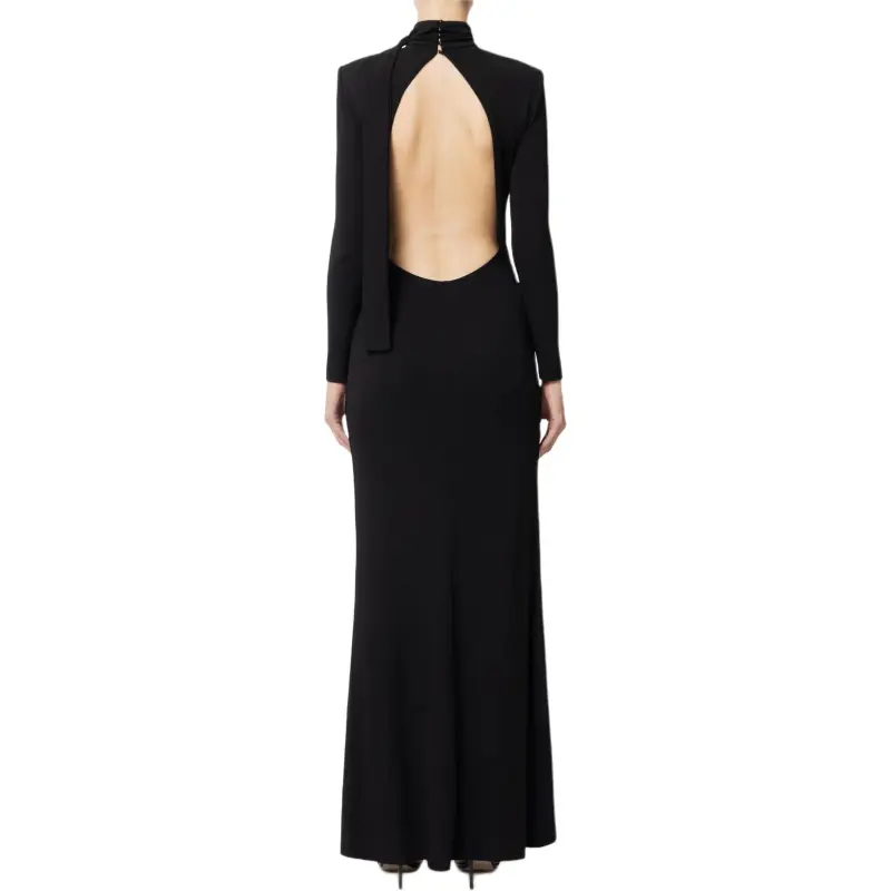Elisabetta Franchi Long Sleeved Dresses Women's Black-1