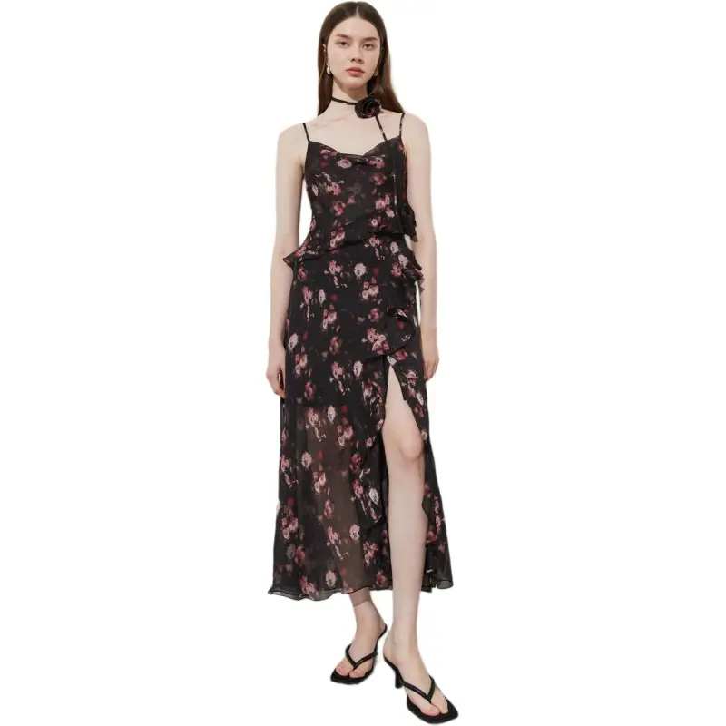 DPLAY Slip Dress Women's Dark Night Pink Undertone Rose-3