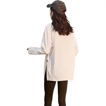 Tonlion Drop Shoulder Sleeve T Shirt Women's Raw White