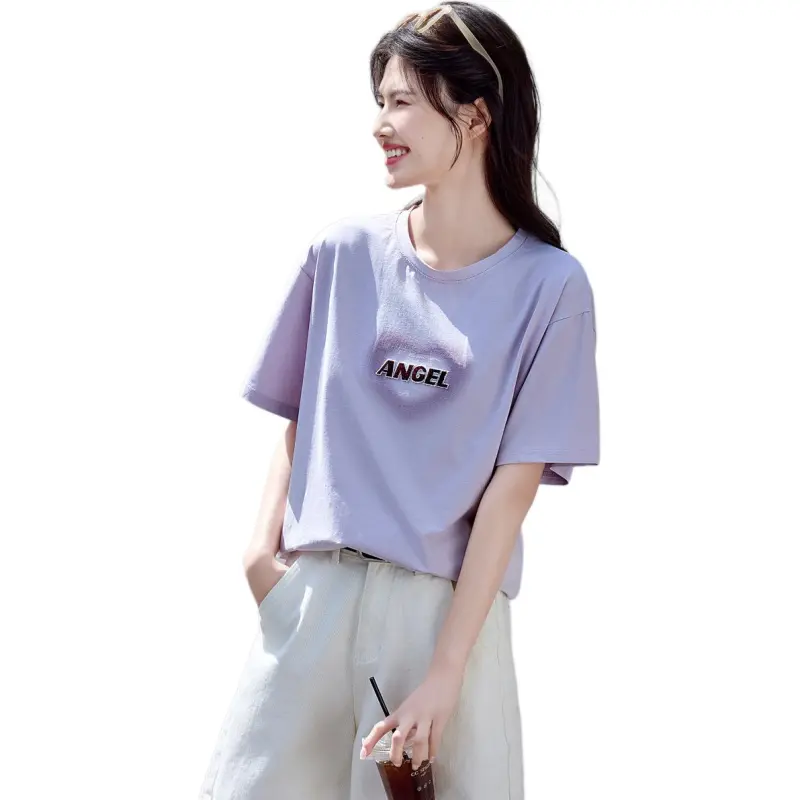 Still quiet T Shirts Women's Purple-2