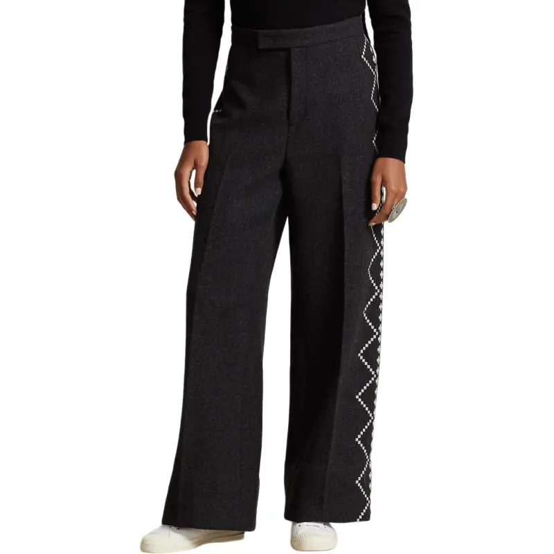 Polo Ralph Lauren Naiomi Glasses Collection FW24 Casual Pants Women's Dark Gray-2