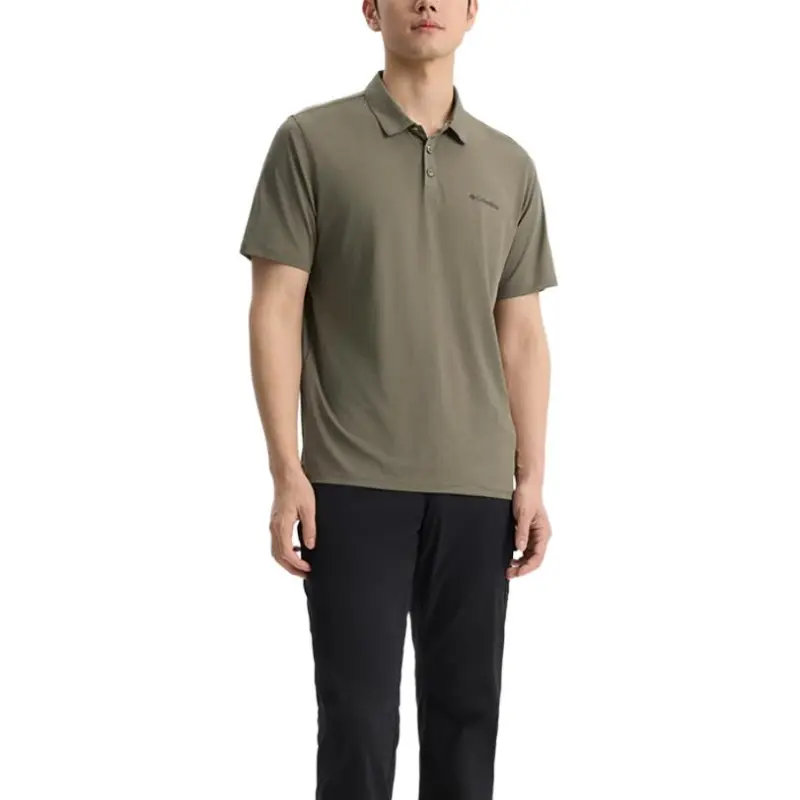Columbia Tech Trail Polo Shirt Men's Olive Green-1