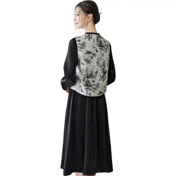 Like The Age Of Water Fall Long Sleeved Dress Regular Women's Black