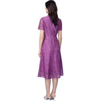 BBLLUUEE Short Sleeved Dress Women's Rose Purple