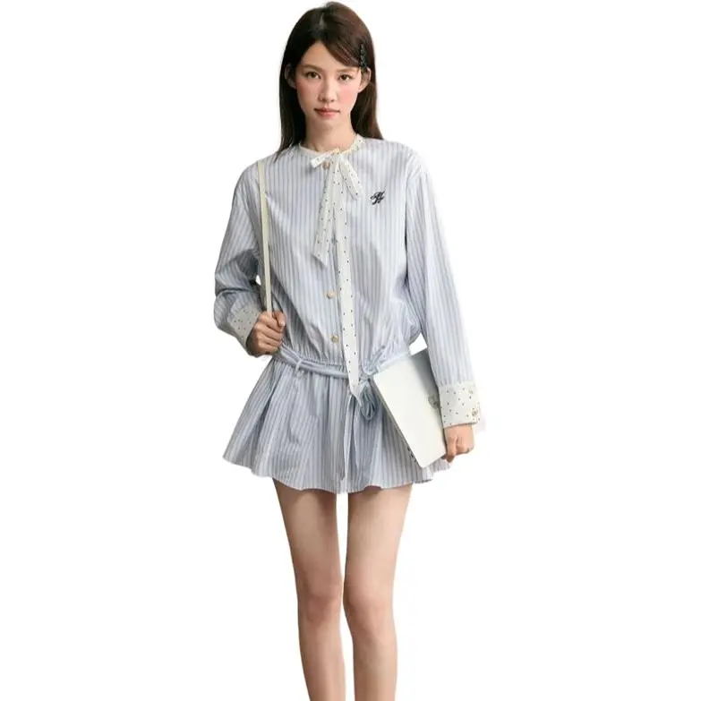 GOSO Long Sleeved Dress Women's Shirt Dress With Belt-1