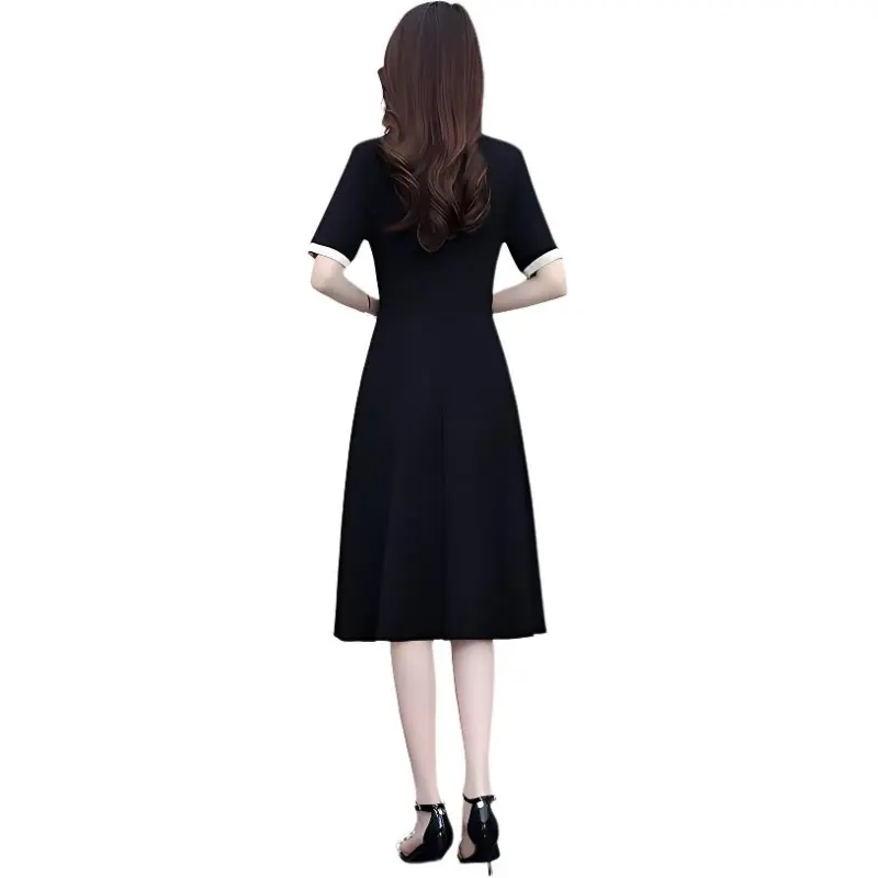 Flowers In Water Short Sleeved Dress Women's-1