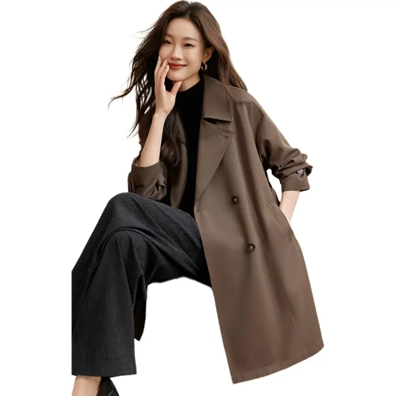 Mo Han Yi Mei Trench Coat Women's Cool Camel-3