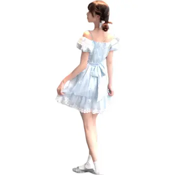 The Temptation Of The Muse Short Sleeved Dresses Women's Blue