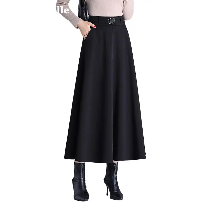La Chapelle Casual Long Skirt Women's Black-3