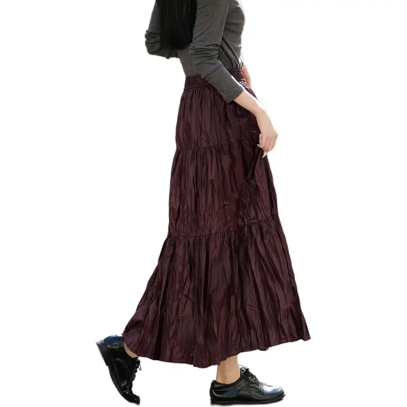 Mo Han Yi Mei New Year Casual Long Skirt Women's Ancora Red-3