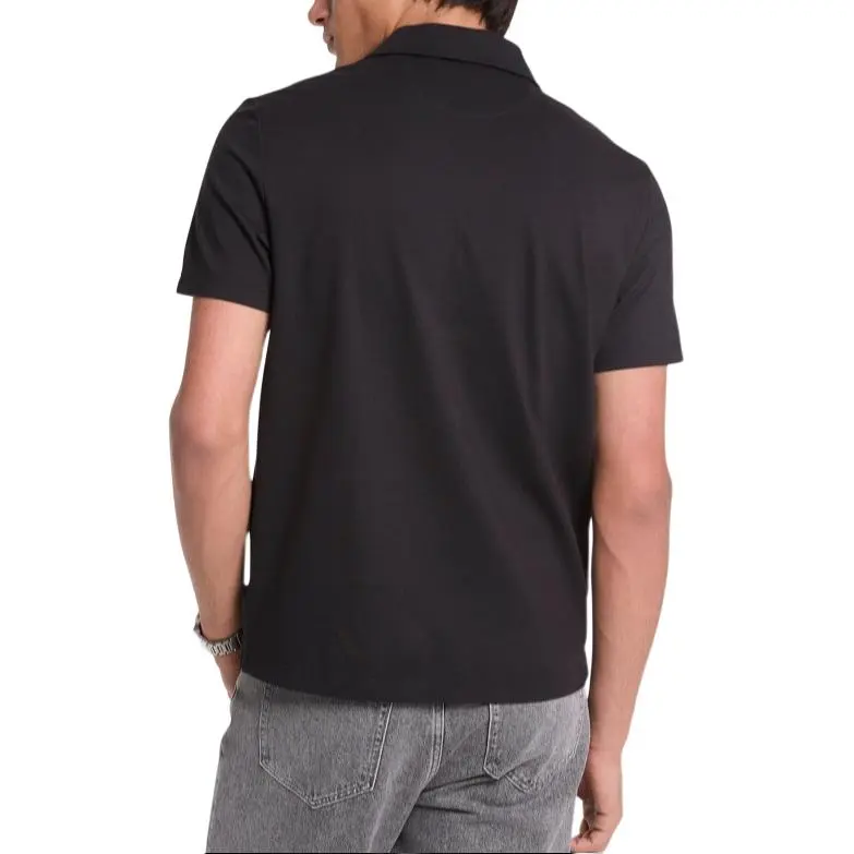 MICHAEL KORS Cotton Blend Piqué Zip Up Polo Shirt-1