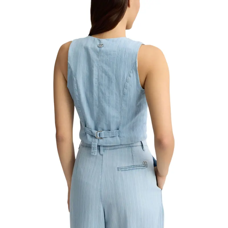 LIU·JO Pinstripe Denim Waistcoat-3